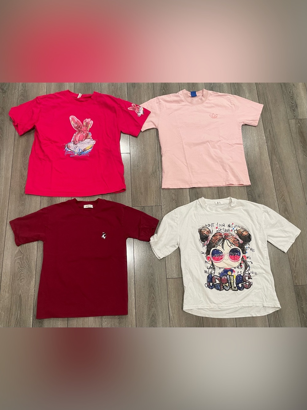 Source Unknown Pink Bunny Graphic Short Sleeve Tee